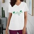 thumbnail image 2 of lcziwo Lucky Clover Rainbow Shirts for Women 2025 St Patrick's Day Short Sleeve Irish Shirts Loose Fit V-Neck Scrubs Tops with Pockets White M Lightning Sale, 2 of 7