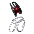 thumbnail image 1 of DYNWAVECA 22 KN Single Rope Pulley Block, Single Pulley with Fixed Side Plate, Pulleys for Cave Camps, Pulleys Made of High-strength Aluminum Alloy with Hook, 1 of 9