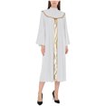 thumbnail image 1 of RUNQHUI Women's Robe Metallic Collar Church Choir Robe Flared Sleeve Cassock for Priest Performance White S, 1 of 4