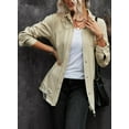thumbnail image 6 of Chase Secret Women's Button Denim Jacket Distressed Ripped Long Sleeve Jean Coat Plus Size, 6 of 7