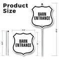 thumbnail image 2 of Barn Entrance (10 Pack) 12 inch X 12 inch Shield Shaped Rust-Free Aluminum Metal Signs with Aluminum Mounting Stakes Weather Resistant Made in the USA, 2 of 8
