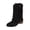 Black, variant on Khaki Ladies Low Heel Round Toe Tassel Booties Suede Ankle Boots Casual Winter Comfortable Solid