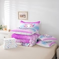 thumbnail image 6 of Manfei Amphibian Axolotl Print 7-Piece Twin Bedding,Pastel Salamander Bedding Comforter Set,Colorful Stars Reversible, 6 of 7