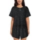 thumbnail image 1 of Fotbe Black Glitter Conjunto de Pijama Estampado para Mujer, 2 Piezas, Ropa de Dormir con Camiseta de Manga Corta y Shorts Suaves-Medium, 1 of 6