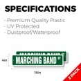 thumbnail image 2 of MARCHING BAND Classic Street Sign (2 Pack) high school football military cheerleader Road Sign | 4" X 18" Plastic Address Sign, 2 of 5