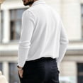 thumbnail image 4 of Men's Solid Color Waffle Knit Quarter Zip Pullover Long Sleeve Polo Sweater Slim Fit Casual Tops, 3XL, 4 of 5