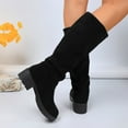 thumbnail image 6 of Women's Mid-Calf Boots Suede Fall Winter Fashion Knee High Booties Comfortable Casual Dress with Heels, 6 of 8