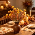 thumbnail image 4 of Fall Artificial Orange Flower Bouquet, Plastic Autumn Blooms for Thanksgiving, Halloween & Home Decor, 4 of 5