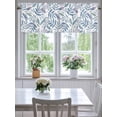 thumbnail image 4 of Curtain Valance for Windows,Blue Leaf Seamless Kitchen Valances Rod Pocket Short Curtains,Fern Maidenhair Rainforest Leaves Window Treatment Panel for Bedroom Bathroom 60"x18", 4 of 7