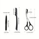 thumbnail image 4 of 3pcs Eyebrow Trimmer Set For Women Men, Including Foldable Stainless Steel Eyebrow Razor, Slant Tweezers, Eyebrow Scissors With Comb(Detachable), Eyebrow Grooming Kit, 4 of 4