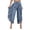 Navy, variant on Plus Size Women's Solid Color Casual Trousers with Pockets Loose Fit Patchwork Wide Leg Design for a Comfortable Stylish