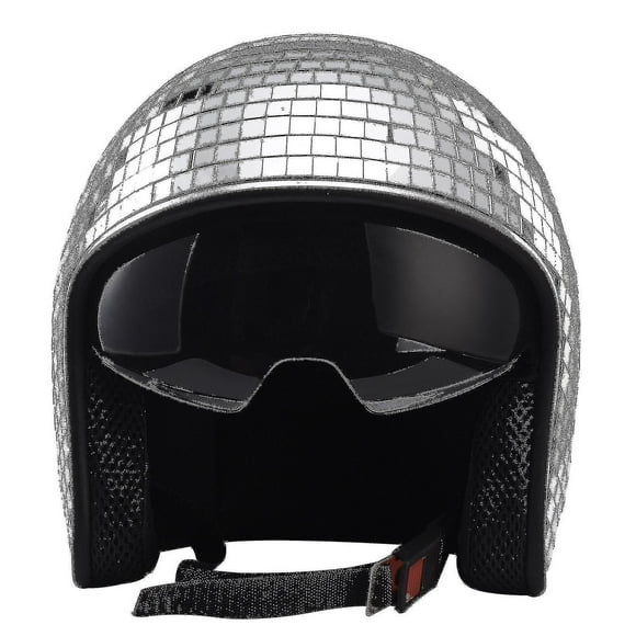 Srbtv-disco Ball Helmet With Retractable Visor Disco Ball Helmet With Retractable Visor (silver)