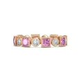 thumbnail image 3 of HeartsAndYou Princess Cut Natural Pink Sapphire Moissanite Bezel Set Band 14k SOLID Rose Gold, 3 of 9