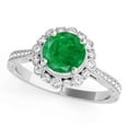 thumbnail image 5 of Mauli Jewels Rings for Women 1.05 Carat Diamond And Emerald Ring 4-prong 10k Rose Gold, 5 of 8