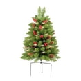 thumbnail image 5 of LmnLft Pre-Lit Artificial Christmas Tree, with Led Lights & Red Berries, Battery Operated Pre-Lit Holiday Planter Faux Christmas Greenery Artificial Evergreens for Porch Outdoor Xmas Decor, 5 of 9