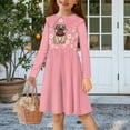 thumbnail image 2 of DISNIMO Girls Pug Dress for Little Girls Daisy Dress Kids Long Sleeve Dresses for Girls 3-4 Pink Midi Dress for Girls Swing Dresses Soft Girl Skater Dress Girls Collar Dress for Child, 2 of 7