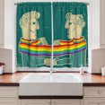 thumbnail image 2 of Ambesonne Pride Kitchen Curtains, Gay Couple with Scarf, 55"x39", Multicolor, 2 of 3