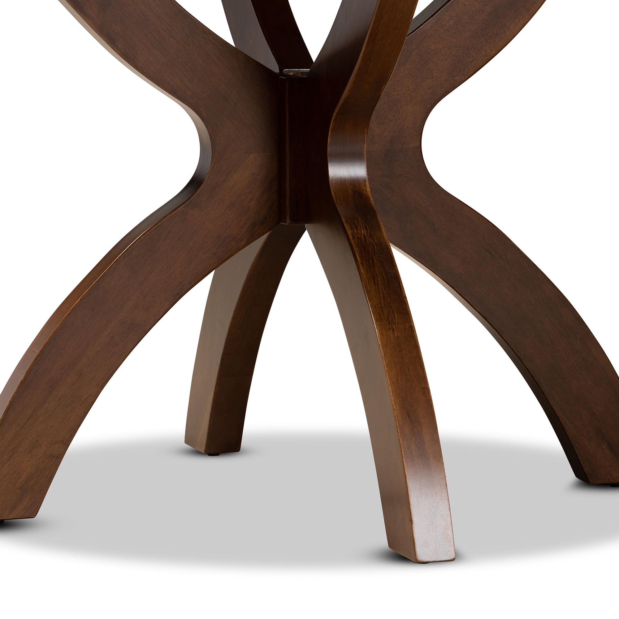 Baxton Studio Tilde Modern and Contemporary Walnut Brown Finished 35-Inch-Wide Round Wood Dining Table