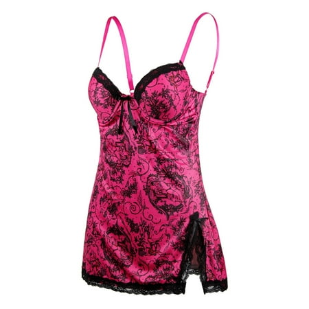 

SELONE Pj Set for Women Plus Size Lingerie Womens Sleeveless Lingerie Elastic Printing Drawstring Nightgown Nightgowns Camisole Pajama Sets for Valentines Day Anniversary Wedding Honeymoon Red XXXL