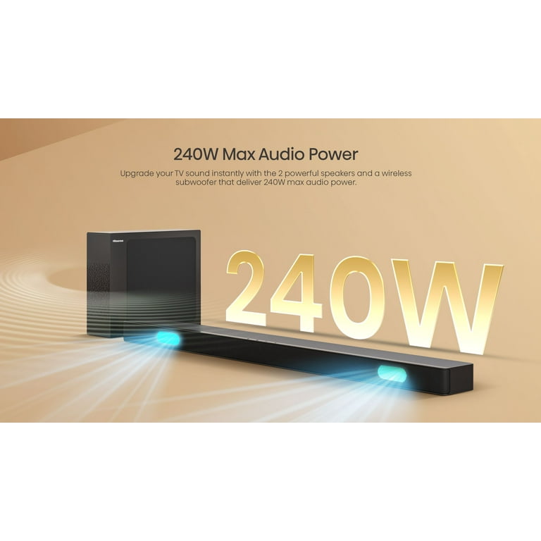 Hisense HS2100 2.1 Channel Soundbar with Wireless Subwoofer and ...
