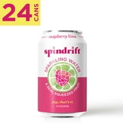 Spindrift Raspberry Lime Sparkling Water, 12 Fl. oz. Cans (Pack of 24)