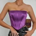 thumbnail image 3 of Elainilye Fashion Shapewear Tank Top Corset Top Sleeveless Strapless Bodyshaper Corset Tube Bandeau Summer Tops Vest,Purple, 3 of 9
