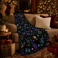 thumbnail image 3 of Game Controllers and Neon Headset Icons, Energetic Graphic Gaming Pattern for Gamers, Birthday Gift, Cozy Flannel Blanket for Game Room and Dorm, Colorful Home Decor, 3 of 9
