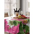 thumbnail image 6 of Pink Spring Floral Table Cloth, Waterproof Tablecloth for Rectangle Tables, Butterfly Farmhouse Reusable Washable Fabric Table Cover for Restaurant Kitchen Dining Tables 52"x70" Watercolor Flowers, 6 of 9