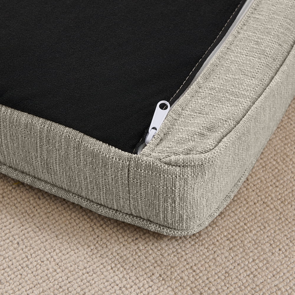 Elevated Modern Linen Pet Sofa Bed, Oversized Rectangular Dog Couch with Foam Padding for Large & Extra Large Dogs, MDF Frame Sturdy Pet Furniture