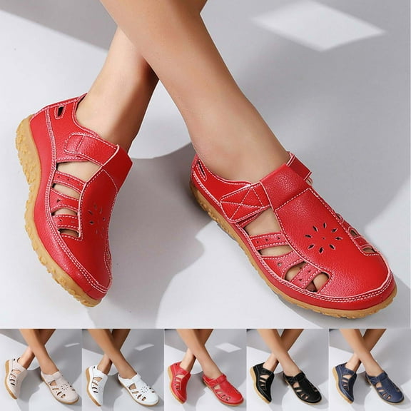Sandals for Women Flat Heel Open Toe Summer Daily Shoes Fashion Casual Hollow Fashionable Summer Fall Style Fashion Casual Beach Flat Sandals