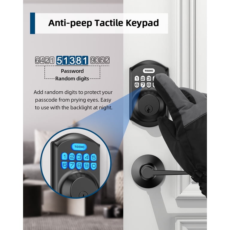 Electronic Keypad Deadbolt With Auto Lock Security Keyless Entry Door ...