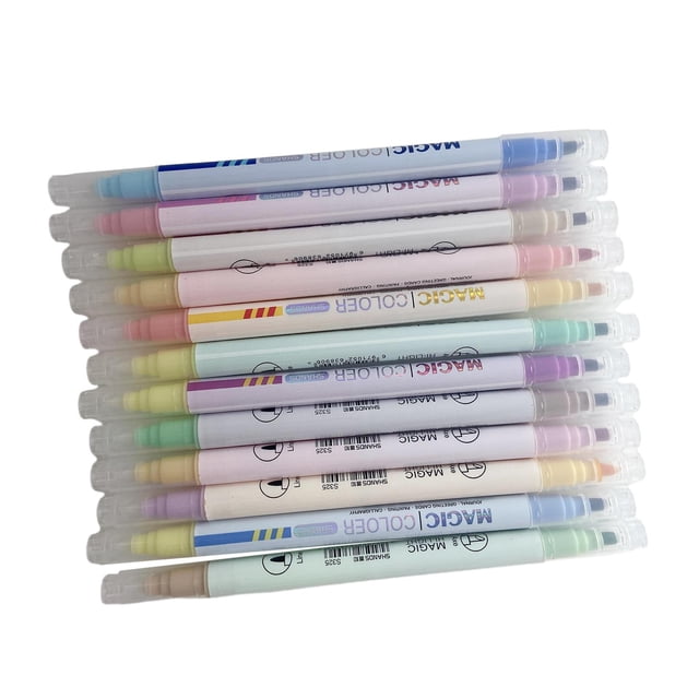 Rotulador de doble punta para niños y adultos, rotuladores de arte portátiles para colorear, álbum de recortes, letras, tarjetas de Navidad, dibujo, Soledad Resaltador
