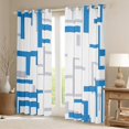 thumbnail image 2 of Manfei Modern Abstract Ombre Curtains Pack of 2 (42x84 Each), Chic Grey Blue Rectangle Plaid Curtains Blackout, Teens Adult Female Man Bedroom Curtains, Window Curtains Decor, 2 of 6