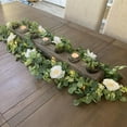 thumbnail image 3 of Fymlhomi 2mWhite Artificial Silk Fake Flowers Garland Peony Eucalyptus Plants Vine Hanging for Wedding Home Party Garden Craft Arch Decor (Color: 21 Leaves), 3 of 5