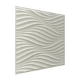 thumbnail image 4 of Panneau Mural 3D en PVC à Fausses Vagues Blanc Cassé Dundee Deco, 2 Pi X 2 Pi (60 cm X 60 cm), Revêtement Mural de Design Intérieur pour Application Commerciale et Résidentielle, 3,8 Pi2 (0,35 M2) Chacun, 4 of 5
