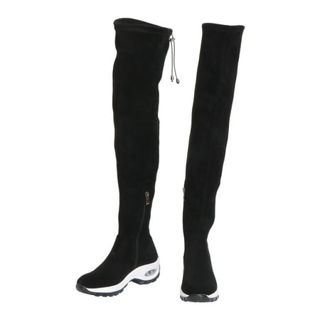 

1 Pair of Delicate Autumn Winter Boots Exquisite Female Low Heel Suede Boots