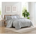 thumbnail image 2 of CEDAR COURT Morgan Textured Seersucker Stripe Silver Grey 3-Piece Soft Polyester Seersucker Comforter Set - King, 2 of 6