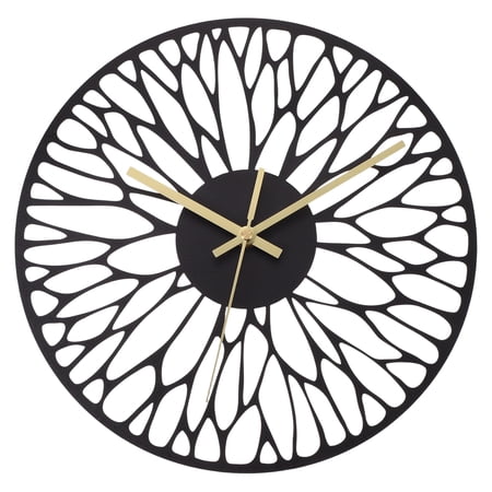 Uxcell Vintage Wall Clock 12 Inch, Ornate Metal Clock Silent Non-Ticking Roman Numerals Elegant Farmhouse Living Room Bedroom Office Decor, JSCC016