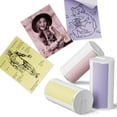 thumbnail image 1 of Genuine Self-Adhesive Thermal Printer Stickers, Compatible with PM290C Mini Sticker Printer, Black on White, 54mmx3.2m Sticker Paper for Journal, Study, Photos, Note, 3 Rolls, Yellow Pink Purple, 1 of 7