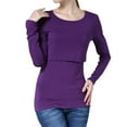 thumbnail image 2 of Leesechin Maternity Shirts V-Neck Long Sleeve Bandage Solid Color Breast-Feeding Pregnant Nursing Blouse Tops, 2 of 7