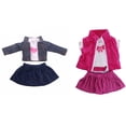 thumbnail image 2 of Conjunto de ropa de muñeca informal para muñeca de niña de 18 pulgadas, camiseta, abrigo / chaleco, conjunto de falda, trajes de muñeca 3 unids / set kenally FN0035-01B, 2 of 7