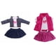 thumbnail image 2 of Conjunto de ropa de muñeca informal para muñeca de niña de 18 pulgadas, camiseta, abrigo / chaleco, conjunto de falda, trajes de muñeca 3 unids / set Guardurnaity FN0035-01B, 2 of 7