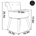VEIKOUS Makeup Vanity Stool Chair with Low Back and Wood Legs, White