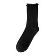 thumbnail image 3 of Women Mid Tube Cotton Socks Versatile Trendy Solid Color Casual Athletic Long Socks Daily Footwear Hosiery Black, 3 of 3
