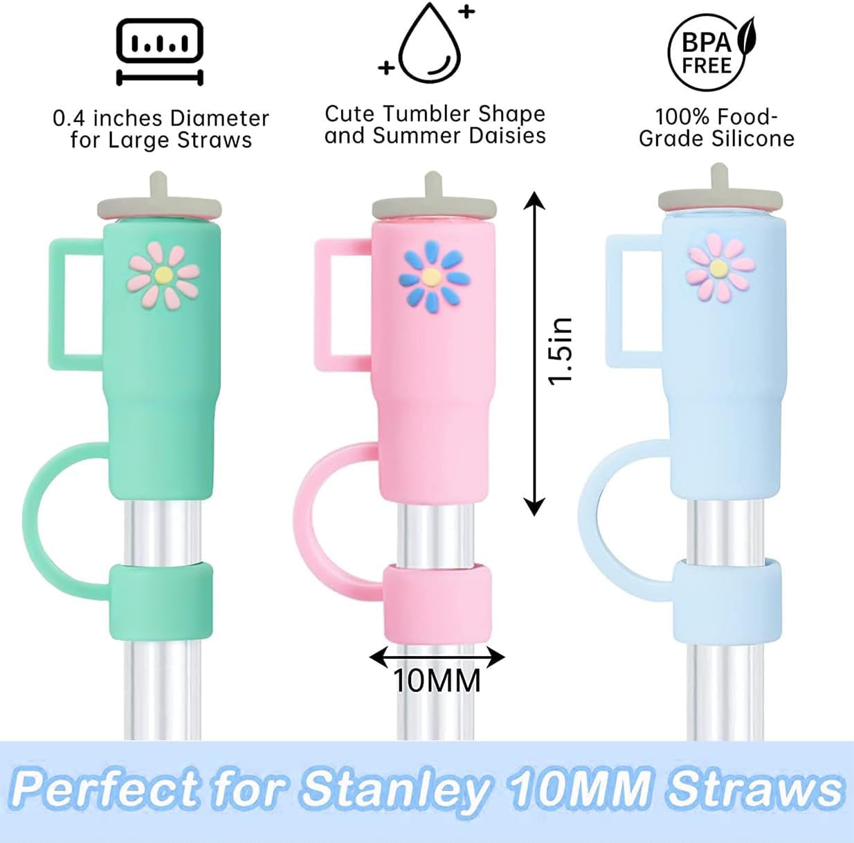 stanley cup straw cover flower｜TikTok Search
