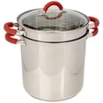 thumbnail image 1 of Cocedor de pasta EXCELSTEEL 12 L de acero inoxidable con tapa de vidrio, 1 of 5