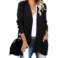 thumbnail image 2 of Womens Long Sleeve Open Front Waffle Chunky Knit Cardigan Sweater Outwear, 2 of 4