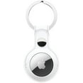 thumbnail image 1 of Nakedcellphone Vegan Leather Series Compatible with Apple AirTags, Key Ring Skin Case Cover Keychain Locator Chain Holder - White, 1 of 7