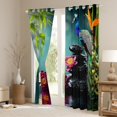 thumbnail image 3 of jejeloiu Beauty Peacock Curtains Pack of 2 (42x84 Each),Rustic Flowers Curtains Blackout,Zoo Animal Bedroom Curtains For Men Women,Microfiber Bedroom Decor, 3 of 6