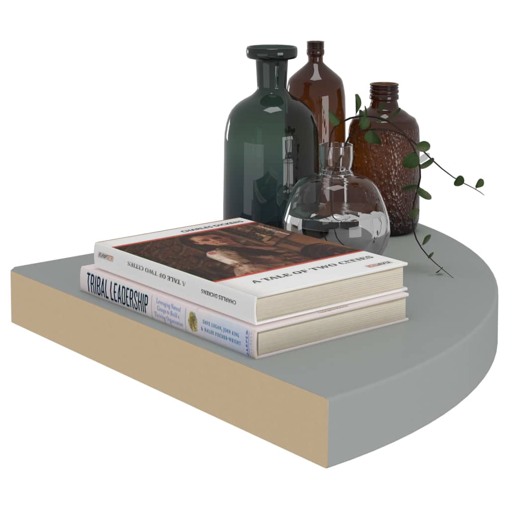 vidaXL Floating Corner Shelf Oak 9.8"x9.8"x1.5" MDF